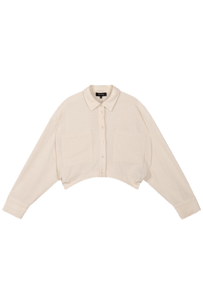 KNITTTED CROPPED BLOUSE LYLOE R2503954683 003 CREAMY WHITE